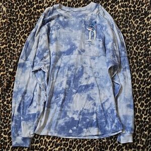 Disney Tie-Dye Stitch Long Sleeve Tee - Blue & White